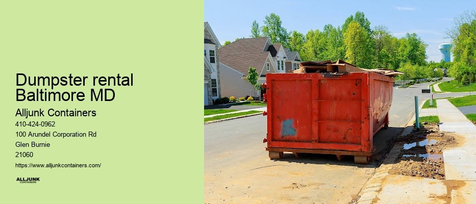Dumpster rental Baltimore prices